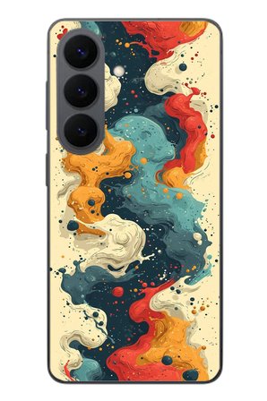 Samsung Galaxy S26 Uyumlu Ahenkli Boya İzleri Baskılı Silikon Kılıf