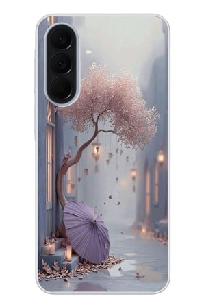 Samsung Galaxy A37 Uyumlu Mor Lamba Altı Baskılı Silikon Kılıf
