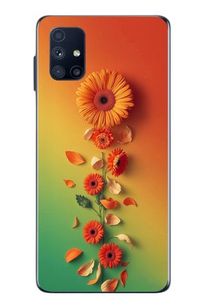 Samsung Galaxy M51 Uyumlu Ayçiçeği Bükleleri Baskılı Silikon Kılıf