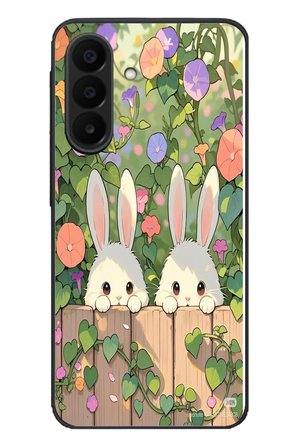 Samsung Galaxy A27 Uyumlu Tavşan Kardeşler Baskılı Silikon Kılıf