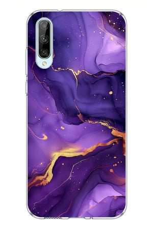 Tecno Pova Curve 2 5G Uyumlu Ametist Taşı Mor Mermer Baskılı Silikon Kılıf