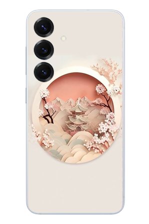 Samsung Galaxy S25 Uyumlu Manzar Retro Yuvarlak Baskılı Silikon Kılıf