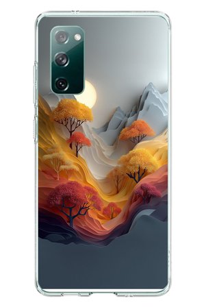 Samsung Galaxy S20 FE Uyumlu Renk Dalgalı Manzara Baskılı Silikon Kılıf
