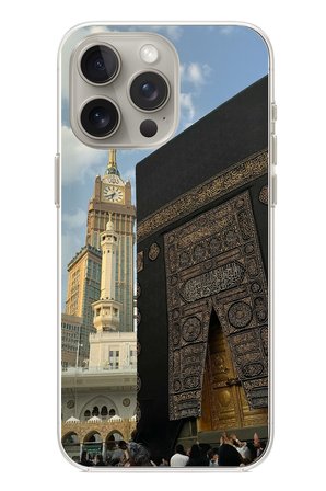 iPhone 15 PRO MAX Uyumlu Manevi Huzur Kabe Kapısı Umre Baskılı Silikon Kılıf