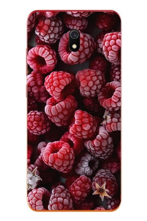 Redmi 8A Uyumlu Ahududu Frambuaz Baskılı Silikon Kılıf