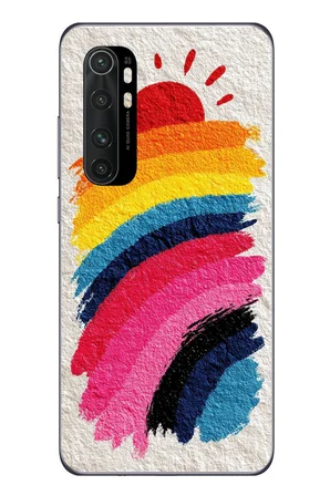 Xiaomi Mi 10 Lite Uyumlu Güneşli Gökkuşağı Baskılı Silikon Kılıf