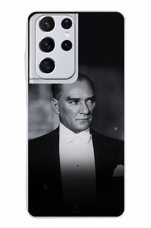 Samsung Galaxy S21 ULTRA Uyumlu Zarafet ve Asalet: Atatürk Smokinli Baskılı Silikon Kılıf