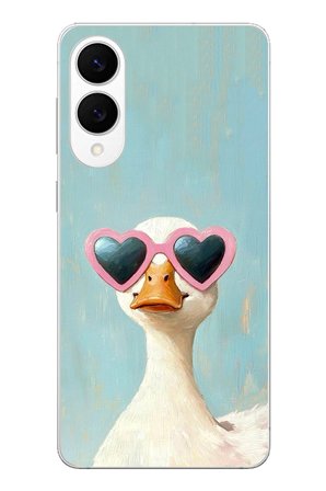 Samsung Galaxy S25 Edge Uyumlu Yağlı Boya Pop-Art Ördek Baskılı Silikon Kılıf