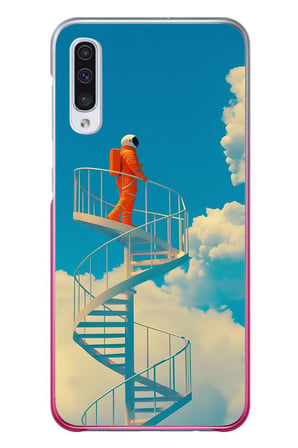 Samsung Galaxy A50 Uyumlu Astronot Gökyüzü Baskılı Silikon Kılıf