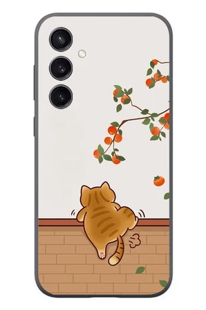 Samsung Galaxy S23 Uyumlu Kedi Tırmanıyor Baskılı Silikon Kılıf