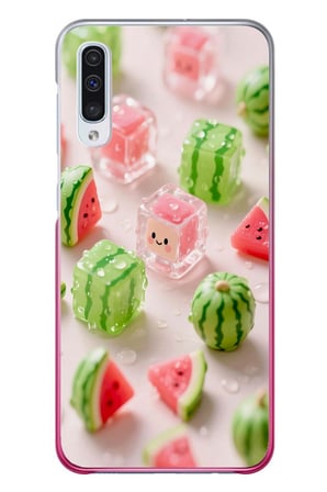 Samsung Galaxy A50 Uyumlu Buzlu Karpuz Baskılı Silikon Kılıf