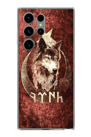 Samsung Galaxy S23 ULTRA Uyumlu Göktürk Yazılı ve Bozkurt Desenli Baskılı Silikon Kılıf