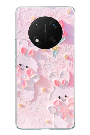 Honor X9C Uyumlu Sevimli Tavşanlar Baskılı Silikon Kılıf