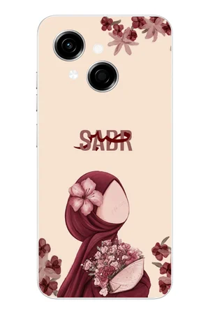 Tecno Spark GO 1 Uyumlu Bordür Çiçekli Sabır Yazılı Baskılı Silikon Kılıf