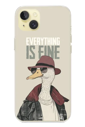 iPhone 15 PLUS Uyumlu Everything is fine Baskılı Silikon Kılıf