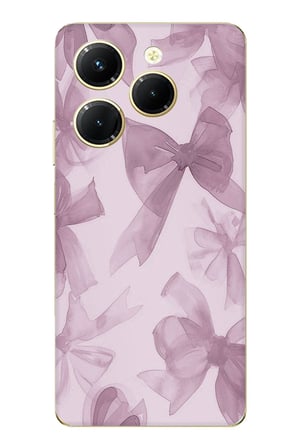 Tecno Spark 20 PRO Uyumlu Menekşe Tonlu Fiyonk Baskılı Silikon Kılıf