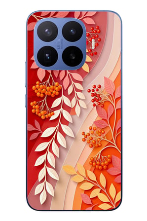 Xiaomi 17T Pro
 Uyumlu Kırmızı Beyaz İğdeler Baskılı Silikon Kılıf