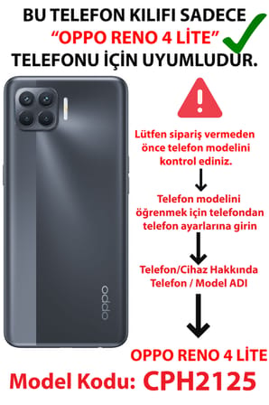 OPPO Reno 4 Lite Uyumlu iraz, Kırmızı Kurdele ve Kalp Baskılı Silikon Kılıf
