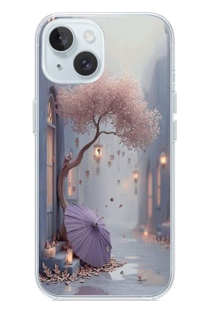 İphone 15 Uyumlu Mor Lamba Altı Baskılı Silikon Kılıf