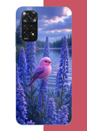 Redmi Note 11-11S Uyumlu Lavanta Kuşu Baskılı Silikon Kılıf