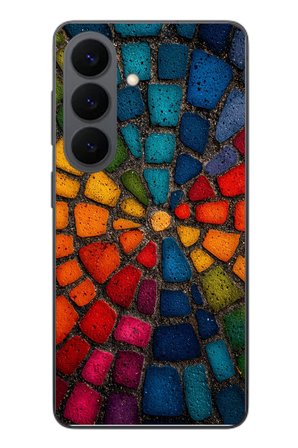 Samsung Galaxy S26 Uyumlu Gökkuşağı Renkli Kaldırım Baskılı Silikon Kılıf