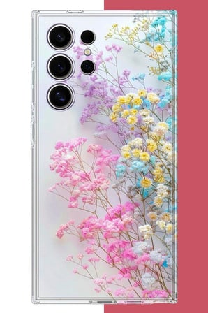 Samsung Galaxy S24 ULTRA Uyumlu renkli çiçek Baskılı Silikon Kılıf