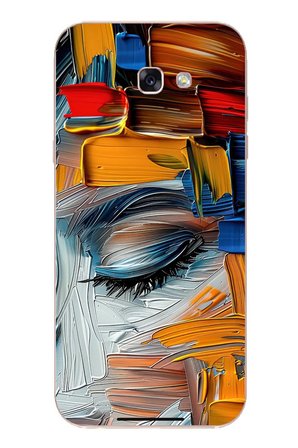 Samsung Galaxy A7 (2017) Uyumlu Göz Boyama Fırçaları Baskılı Silikon Kılıf