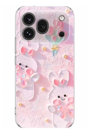 Honor 600 Pro Uyumlu Sevimli Tavşanlar Baskılı Silikon Kılıf