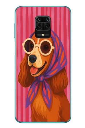 Redmi Note 9s Uyumlu Gözlüklü Köpek Baskılı Silikon Kılıf