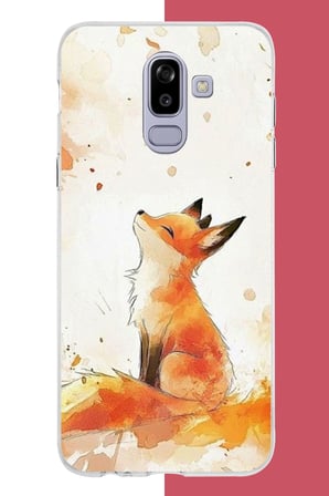 Samsung Galaxy J8-A6 Plus Uyumlu tilki Baskılı Silikon Kılıf