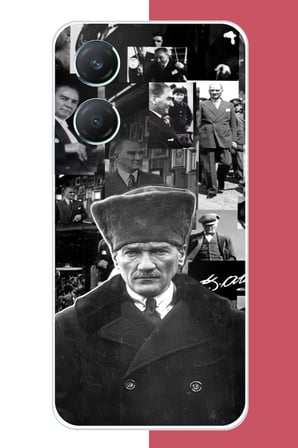 Vivo Y18 Uyumlu atatürk kolaj 2.jpeg Baskılı Silikon Kılıf