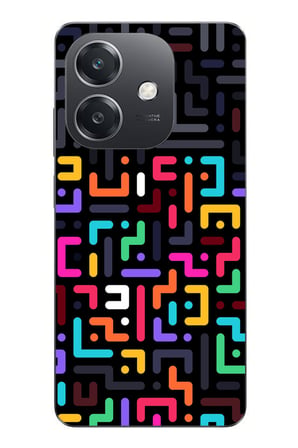Oppo A3 Uyumlu Renkli Karışık Çizgiler Baskılı Silikon Kılıf