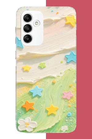 Samsung Galaxy A05s Uyumlu tuvalde renkli yıldız Baskılı Silikon Kılıf