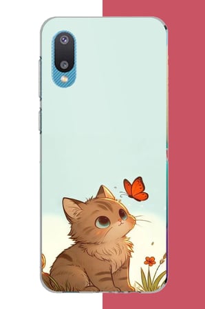 Samsung Galaxy A02 Uyumlu minik kedi Baskılı Silikon Kılıf