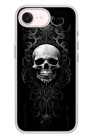 İphone 17e Uyumlu Kuru Kafa Baskılı Silikon Kılıf