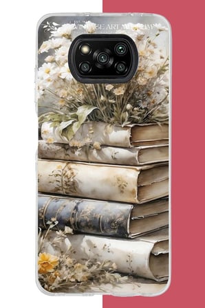 Poco X3-X3 PRO-NFC Uyumlu papatyalı kitap Baskılı Silikon Kılıf