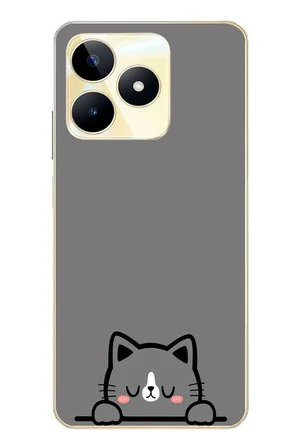 Realme C53 Uyumlu Uyuyan Kedi Baskılı Silikon Kılıf