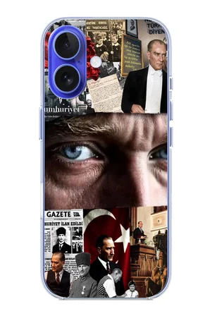 iPhone 16 Uyumlu Atatürk İstiklal Panoraması Baskılı Silikon Kılıf
