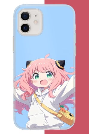 iPhone 11 Uyumlu kawaii pembe saçlı kız Baskılı Silikon Kılıf