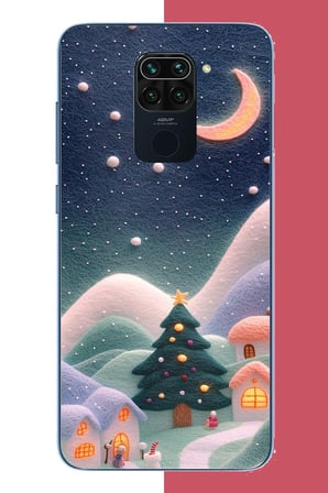 Redmi Note 9 Uyumlu pofuduk kar Baskılı Silikon Kılıf
