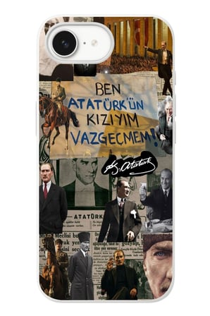 İphone 16e Uyumlu Ben Atatürk Kızıyım Baskılı Silikon Kılıf