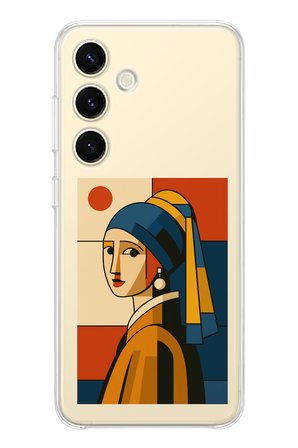 Samsung Galaxy S24 Uyumlu Bauhaus İnci Küpeli Kız Baskılı Silikon Kılıf