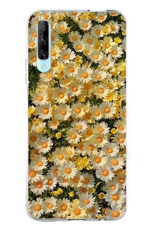 Huawei P Smart PRO Uyumlu Papatya Bahçesi Sulu Boya Baskılı Silikon Kılıf