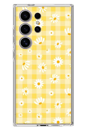 Samsung Galaxy S24 ULTRA Uyumlu Sarı Papatya Bahçesi Baskılı Silikon Kılıf