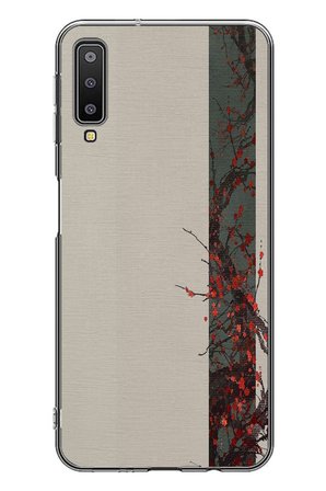 Samsung Galaxy A7 2018 Uyumlu Sade Sonbahar Sarmaşık Baskılı Silikon Kılıf