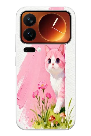 Xiaomi 17 Pro Max Uyumlu Pembeli Kedi Baskılı Silikon Kılıf