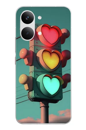 POCO X8 Pro Max Uyumlu Kalpli Trafik Lambası Baskılı Silikon Kılıf