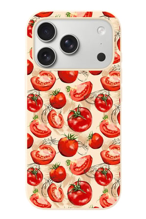 İphone 17 Pro Uyumlu Domatesler Baskılı Silikon Kılıf