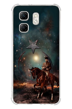 Infinix Hot 50i - Smart 9 Uyumlu Atatürk At Üstünde Zafer Baskılı Silikon Kılıf