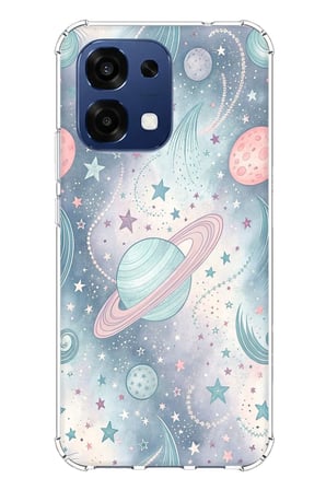 Oppo A6 PRO Uyumlu Soft Renkli Gezegenler Baskılı Silikon Kılıf